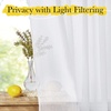image:imageNICETOWN Sheer Linen Curtains 96 Inch Length for Bedroom Living Room 2 Panels Ivory Rod Pocket amp Back Tab Semi Sheer Drapes Privacy Semitransparent Farmhouse Window Treatment W52 x L96White