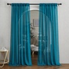image:imageNICETOWN Sheer Linen Curtains 96 Inch Length for Bedroom Living Room 2 Panels Ivory Rod Pocket amp Back Tab Semi Sheer Drapes Privacy Semitransparent Farmhouse Window Treatment W52 x L96Peacock Green