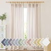 image:imageNICETOWN Sheer Linen Curtains 96 Inch Length for Bedroom Living Room 2 Panels Ivory Rod Pocket amp Back Tab Semi Sheer Drapes Privacy Semitransparent Farmhouse Window Treatment W52 x L96Beige