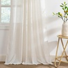 image:imageNICETOWN Sheer Linen Curtains 96 Inch Length for Bedroom Living Room 2 Panels Ivory Rod Pocket amp Back Tab Semi Sheer Drapes Privacy Semitransparent Farmhouse Window Treatment W52 x L96Linen Ivory