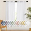 image:imageNICETOWN Sheer Linen Curtains 96 Inch Length for Bedroom Living Room 2 Panels Ivory Rod Pocket amp Back Tab Semi Sheer Drapes Privacy Semitransparent Farmhouse Window Treatment W52 x L96White