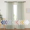 image:imageNICETOWN Sheer Linen Curtains 96 Inch Length for Bedroom Living Room 2 Panels Ivory Rod Pocket amp Back Tab Semi Sheer Drapes Privacy Semitransparent Farmhouse Window Treatment W52 x L96Sage Green