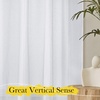 image:imageNICETOWN Sheer Linen Curtains 96 Inch Length for Bedroom Living Room 2 Panels Ivory Rod Pocket amp Back Tab Semi Sheer Drapes Privacy Semitransparent Farmhouse Window Treatment W52 x L96White