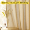 image:imageNICETOWN Sheer Linen Curtains 96 Inch Length for Bedroom Living Room 2 Panels Ivory Rod Pocket amp Back Tab Semi Sheer Drapes Privacy Semitransparent Farmhouse Window Treatment W52 x L96Desert Yellow