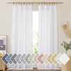 image:imageNICETOWN Sheer Linen Curtains 96 Inch Length for Bedroom Living Room 2 Panels Ivory Rod Pocket amp Back Tab Semi Sheer Drapes Privacy Semitransparent Farmhouse Window Treatment W52 x L96White