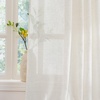 image:imageNICETOWN Sheer Linen Curtains 96 Inch Length for Bedroom Living Room 2 Panels Ivory Rod Pocket amp Back Tab Semi Sheer Drapes Privacy Semitransparent Farmhouse Window Treatment W52 x L96Linen Ivory