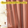 image:imageNICETOWN Sheer Linen Curtains 96 Inch Length for Bedroom Living Room 2 Panels Ivory Rod Pocket amp Back Tab Semi Sheer Drapes Privacy Semitransparent Farmhouse Window Treatment W52 x L96Burnt Orange