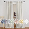 image:imageNICETOWN Sheer Linen Curtains 96 Inch Length for Bedroom Living Room 2 Panels Ivory Rod Pocket amp Back Tab Semi Sheer Drapes Privacy Semitransparent Farmhouse Window Treatment W52 x L96Natural