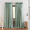 image:imageNICETOWN Sheer Linen Curtains 96 Inch Length for Bedroom Living Room 2 Panels Ivory Rod Pocket amp Back Tab Semi Sheer Drapes Privacy Semitransparent Farmhouse Window Treatment W52 x L96Olive Green