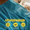 image:imageNICETOWN Sheer Linen Curtains 96 Inch Length for Bedroom Living Room 2 Panels Ivory Rod Pocket amp Back Tab Semi Sheer Drapes Privacy Semitransparent Farmhouse Window Treatment W52 x L96Peacock Green