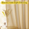 image:imageNICETOWN Sheer Linen Curtains 96 Inch Length for Bedroom Living Room 2 Panels Ivory Rod Pocket amp Back Tab Semi Sheer Drapes Privacy Semitransparent Farmhouse Window Treatment W52 x L96Desert Yellow