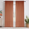 image:imageNICETOWN NonSeeThrough Sheer Curtains 84 Inches Long 2 Panels Privacy Semi Sheer Drapes for Living Room Silky Smooth Heavyweight Draperies with Rod Pocket for Bedroom W52 x L84 in Pure WhiteBurnt Orange