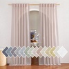 image:imageNICETOWN Sheer Linen Curtains 96 Inch Length for Bedroom Living Room 2 Panels Ivory Rod Pocket amp Back Tab Semi Sheer Drapes Privacy Semitransparent Farmhouse Window Treatment W52 x L96Blush Pink
