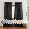 image:imageNICETOWN Sheer Linen Curtains 96 Inch Length for Bedroom Living Room 2 Panels Ivory Rod Pocket amp Back Tab Semi Sheer Drapes Privacy Semitransparent Farmhouse Window Treatment W52 x L96Black