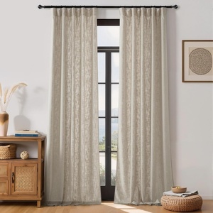 image:imageNICETOWN Linen Curtains 96 inch Long 2 Panels Set 55 Wide Thick Organic Flax Linen Blend Privacy Window Drapes Rod Pocket amp Back Tab with Light Filtering for BedroomLiving Room W55 x L96Taupe