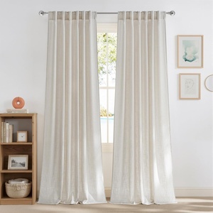image:imageNICETOWN Linen Curtains 96 inch Long 2 Panels Set 55 Wide Thick Organic Flax Linen Blend Privacy Window Drapes Rod Pocket amp Back Tab with Light Filtering for BedroomLiving Room W55 x L96Fog Grey
