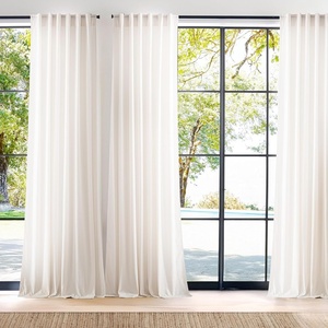 image:imageNICETOWN Linen Curtains 96 inch Long 2 Panels Set 55 Wide Thick Organic Flax Linen Blend Privacy Window Drapes Rod Pocket amp Back Tab with Light Filtering for BedroomLiving Room W55 x L96Cream