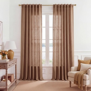 image:imageNICETOWN Linen Curtains 96 inch Long 2 Panels Set 55 Wide Thick Organic Flax Linen Blend Privacy Window Drapes Rod Pocket amp Back Tab with Light Filtering for BedroomLiving Room W55 x L96Terracotta