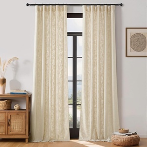 image:imageNICETOWN Linen Curtains 96 inch Long 2 Panels Set 55 Wide Thick Organic Flax Linen Blend Privacy Window Drapes Rod Pocket amp Back Tab with Light Filtering for BedroomLiving Room W55 x L96Natural