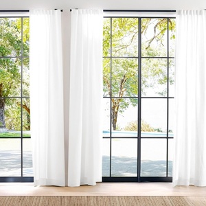 image:imageNICETOWN Linen Curtains 96 inch Long 2 Panels Set 55 Wide Thick Organic Flax Linen Blend Privacy Window Drapes Rod Pocket amp Back Tab with Light Filtering for BedroomLiving Room W55 x L96White