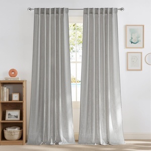 image:imageNICETOWN Linen Curtains 96 inch Long 2 Panels Set 55 Wide Thick Organic Flax Linen Blend Privacy Window Drapes Rod Pocket amp Back Tab with Light Filtering for BedroomLiving Room W55 x L96Seedpearl