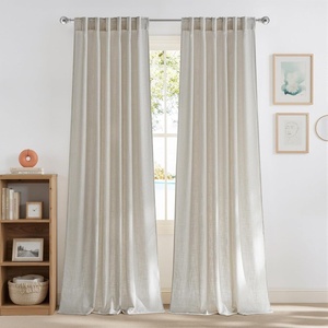 image:imageNICETOWN Linen Curtains 96 inch Long 2 Panels Set 55 Wide Thick Organic Flax Linen Blend Privacy Window Drapes Rod Pocket amp Back Tab with Light Filtering for BedroomLiving Room W55 x L96Burlywood Birch