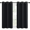 image:imageNICETOWN Blackout Draperies Window Curtain Panels AutumnWinter Thermal Insulated Solid Grommet Blackout CurtainsDrapes for Cafe Set of 2 42 inches by 50 inches Black