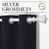 image:imageNICETOWN Blackout Draperies Window Curtain Panels AutumnWinter Thermal Insulated Solid Grommet Blackout CurtainsDrapes for Cafe Set of 2 42 inches by 50 inches Black