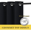 image:imageNICETOWN Blackout Sliding Glass Door Curtain for Living Room Extra Wide Grommet Thermal Insulated Light Blocking Curtain Drape for PatioFrench Door W100 x L84 1 Panel Black