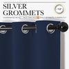 image:imageNICETOWN Light Blocking Thermal Insulated Solid Grommet Top Blackout CurtainsDrapesPanels for Kids Room Navy 1 Pair 42 x 63 Inch