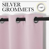 image:imageNICETOWN Nursery Essential Thermal Insulated Solid Grommet Top Blackout CurtainsDrapes 1 Pair 42 x 63 inches in Baby Pink