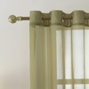 image:imageNICETOWN Sheer Window Curtain Panels  Ivory Eyelet Top Solid Voile for KitchenHotel 2 Pieces 54 Wide x 84inch LengthArmy Green
