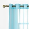 image:imageNICETOWN Sheer Window Curtain Panels  Ivory Eyelet Top Solid Voile for KitchenHotel 2 Pieces 54 Wide x 84inch LengthBaby Blue