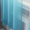 image:imageNICETOWN Sheer Window Curtain Panels  Ivory Eyelet Top Solid Voile for KitchenHotel 2 Pieces 54 Wide x 84inch LengthBaby Blue