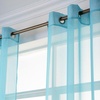 image:imageNICETOWN Sheer Window Curtain Panels  Ivory Eyelet Top Solid Voile for KitchenHotel 2 Pieces 54 Wide x 84inch LengthBaby Blue