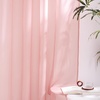 image:imageNICETOWN Sheer Window Curtain Panels  Ivory Eyelet Top Solid Voile for KitchenHotel 2 Pieces 54 Wide x 84inch LengthBaby Pink