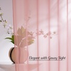 image:imageNICETOWN Sheer Window Curtain Panels  Ivory Eyelet Top Solid Voile for KitchenHotel 2 Pieces 54 Wide x 84inch LengthBaby Pink
