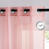 image:imageNICETOWN Sheer Window Curtain Panels  Ivory Eyelet Top Solid Voile for KitchenHotel 2 Pieces 54 Wide x 84inch LengthBaby Pink