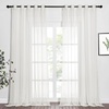 image:imageNICETOWN Sheer Window Curtain Panels  Ivory Eyelet Top Solid Voile for KitchenHotel 2 Pieces 54 Wide x 84inch LengthBeige