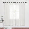 image:imageNICETOWN Sheer Window Curtain Panels  Ivory Eyelet Top Solid Voile for KitchenHotel 2 Pieces 54 Wide x 84inch LengthBeige