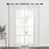 image:imageNICETOWN Sheer Window Curtain Panels  Ivory Eyelet Top Solid Voile for KitchenHotel 2 Pieces 54 Wide x 84inch LengthBeige
