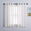 image:imageNICETOWN Sheer Window Curtain Panels  Ivory Eyelet Top Solid Voile for KitchenHotel 2 Pieces 54 Wide x 84inch LengthBeige