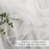 image:imageNICETOWN Sheer Window Curtain Panels  Ivory Eyelet Top Solid Voile for KitchenHotel 2 Pieces 54 Wide x 84inch LengthBeige