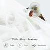 image:imageNICETOWN Sheer Window Curtain Panels  Ivory Eyelet Top Solid Voile for KitchenHotel 2 Pieces 54 Wide x 84inch LengthBeige