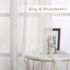 image:imageNICETOWN Sheer Window Curtain Panels  Ivory Eyelet Top Solid Voile for KitchenHotel 2 Pieces 54 Wide x 84inch LengthBeige