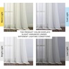 image:imageNICETOWN Sheer Window Curtain Panels  Ivory Eyelet Top Solid Voile for KitchenHotel 2 Pieces 54 Wide x 84inch LengthBeige