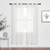 image:imageNICETOWN Sheer Window Curtain Panels  Ivory Eyelet Top Solid Voile for KitchenHotel 2 Pieces 54 Wide x 84inch LengthBeige