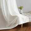 image:imageNICETOWN Sheer Window Curtain Panels  Ivory Eyelet Top Solid Voile for KitchenHotel 2 Pieces 54 Wide x 84inch LengthBeige