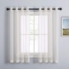 image:imageNICETOWN Sheer Window Curtain Panels  Ivory Eyelet Top Solid Voile for KitchenHotel 2 Pieces 54 Wide x 84inch LengthBeige