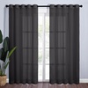 image:imageNICETOWN Sheer Window Curtain Panels  Ivory Eyelet Top Solid Voile for KitchenHotel 2 Pieces 54 Wide x 84inch LengthBlack